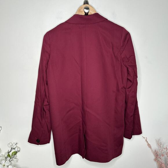 MADEWELL Drapeweave Caldwell Double-Breast Blazer Cabernet Maroon Red Sz S {W5} - Picture 6 of 9